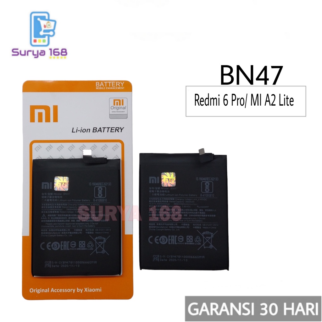 BATTERY BATERAI BATTERE BATRE XIAOMI REDMI 6 PRO / MI A2 LITE BN-47 BN47