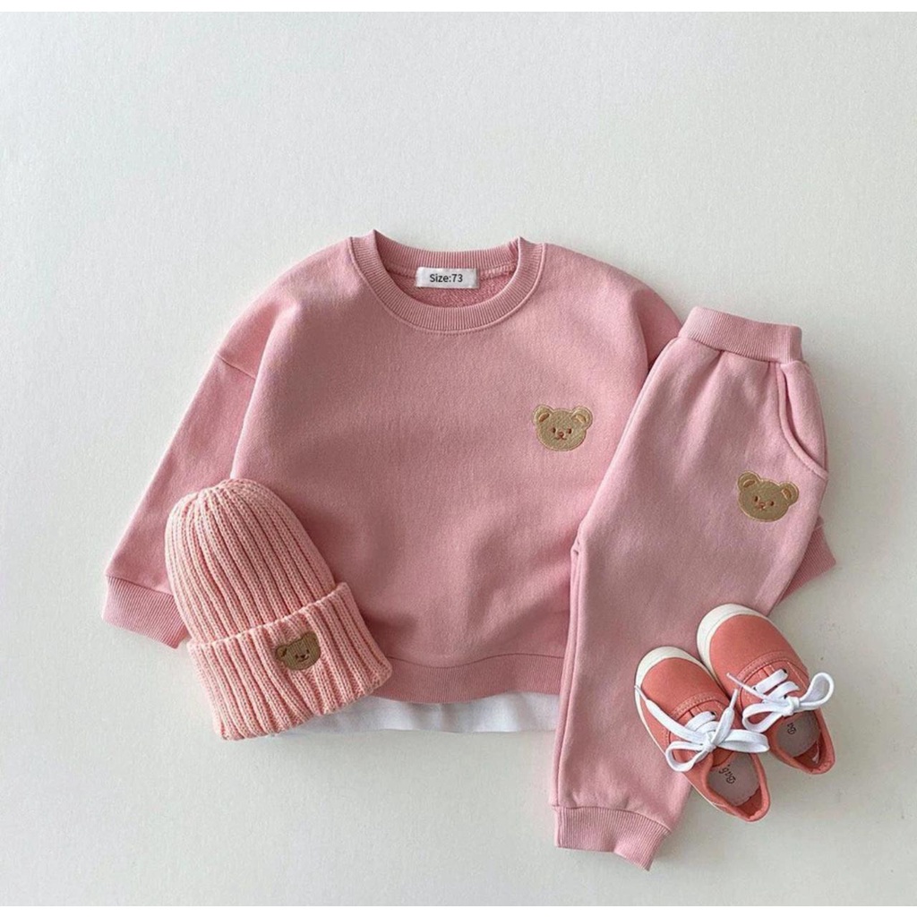 BEFAST - ZFS OOTD ONESET WANITA KILA / HUNTER BEAR KID ONE SET SWEATER JOGGER PANTS / Oneset Kids Terbaru / Pakaian Santai Casual Anak Perempuan / Set Atasan Sweater+Celana Panjang / Outfit Anak Jalan-jalan / Setelan Anak Motif / OOTD Baju Anak Tidur