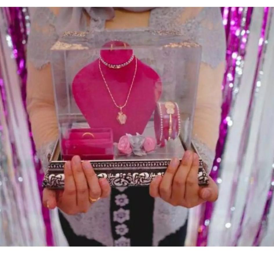 ➺ KOTAK PERHIASAN SATU SET/KOTAK MAHAR/BOX PERHIASAN (KALUNG ,CINCIN,GELANG) ✥