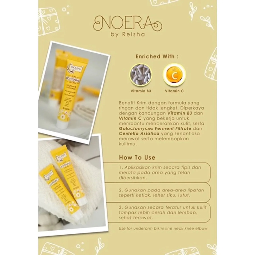 [ FREE GIFT ] Noera Skin Lightening Cream 15ml - Cream Pemutih Ketiak BPOM