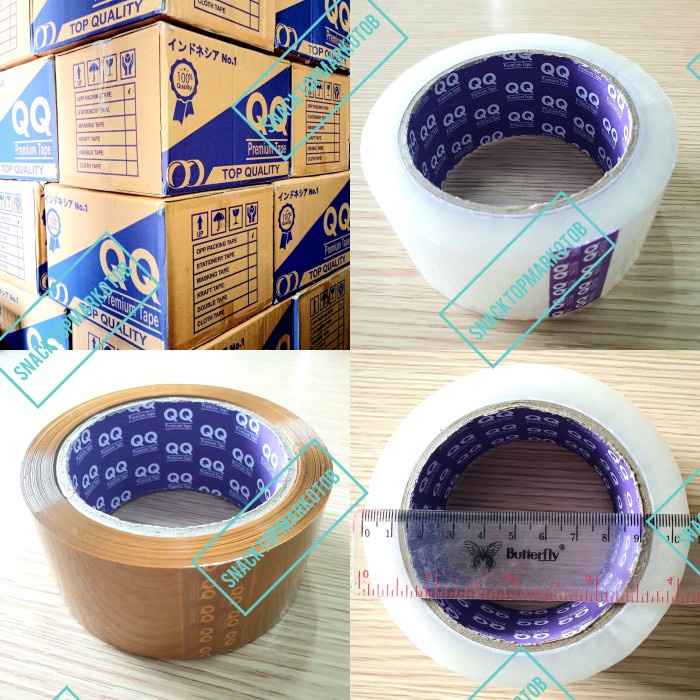

Terlaris Lakban Bening/Coklat Qq Premium Tape 2Inch(45Mm) 90Yards Per Dus