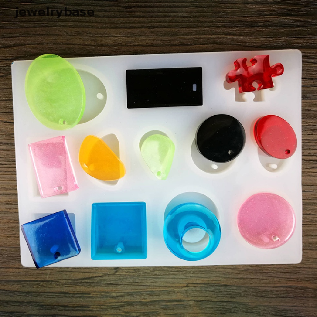 [jewelrybase] Liontin Cetakan Silikon Bulat Hati Drop Silicone Resin Mold Untuk Membuat Perhiasan Butik