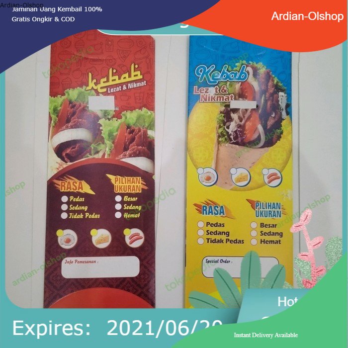 

kertas kemasan wadah kebab | bungkus kebab 1 pack isi 50