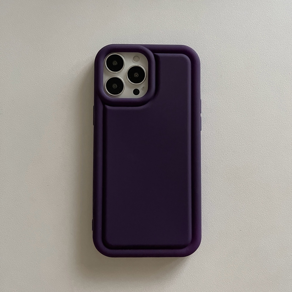 Deep Purple Casing Silikon Cair Iphone14 Plus 14 Pro MAX 13 12 11 Pro MAX Lembut Airbag Shockproof Case Untuk iPhone XS MAX XR Cover