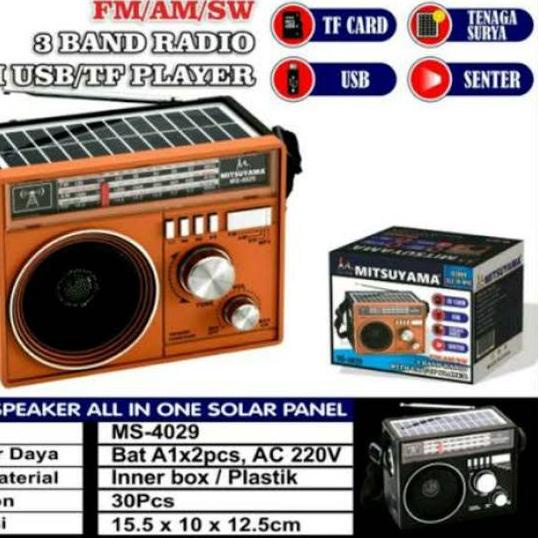 ➾ Speaker Radio Senter Tenaga Solar Cas batrai MS-4029 MITSUYAMA ✮