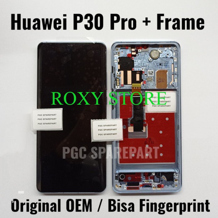 Original OEM LCD Touchscreen Frame Fullset Huawei P30 Pro Fingerprint Original