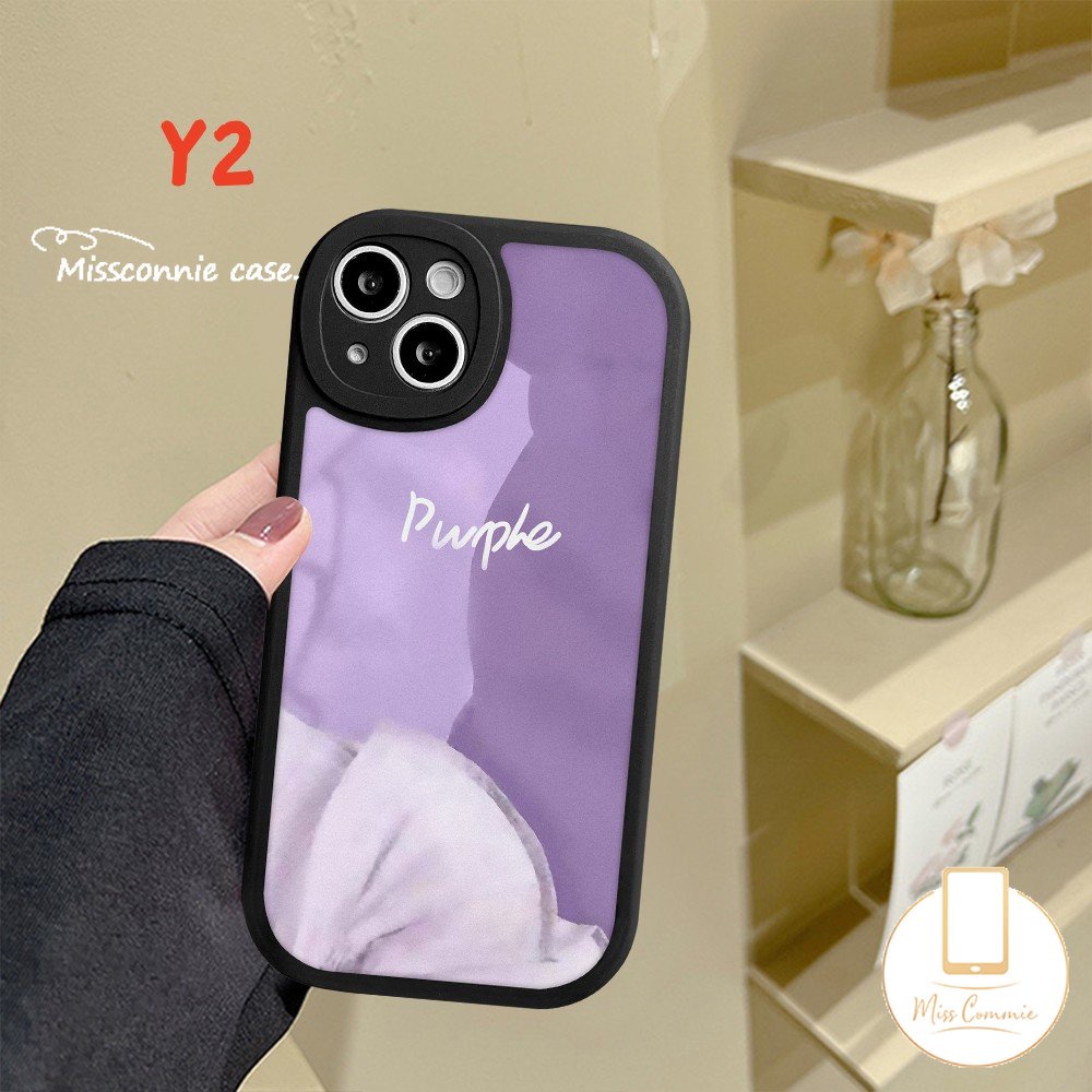 Ins Ungu Art Pola Cat Case Kompatibel Untuk iPhone 7Plus 11 Pro Max XR X6 7 8 6s Plus 14 11 12 13 Pro Max XS Max SE 2020 Lukisan Cat Minyak Cinta Hati Silicon TPU Soft Cover