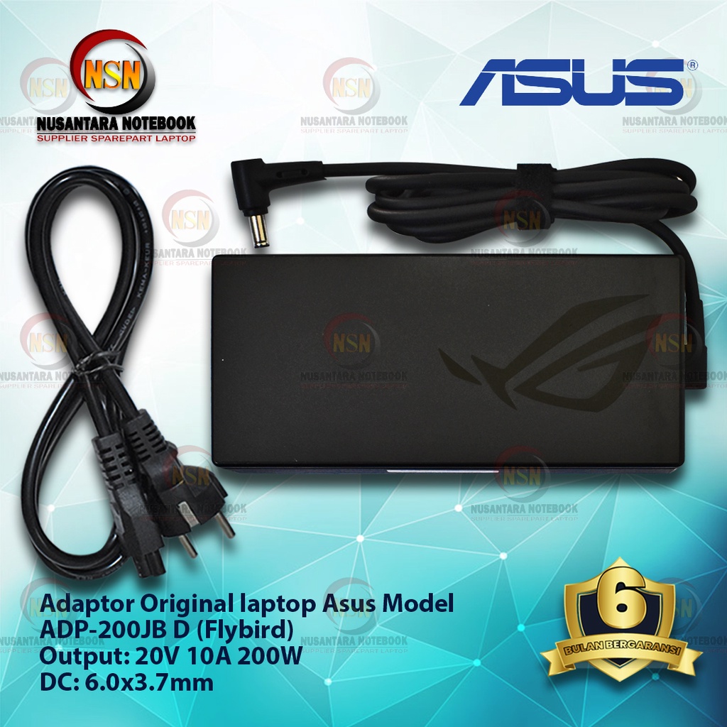 Adaptor Original Laptop Asus ADP-200JB D 20V 10A DC 6.0x3.7 FLYBIRD (Sharp)