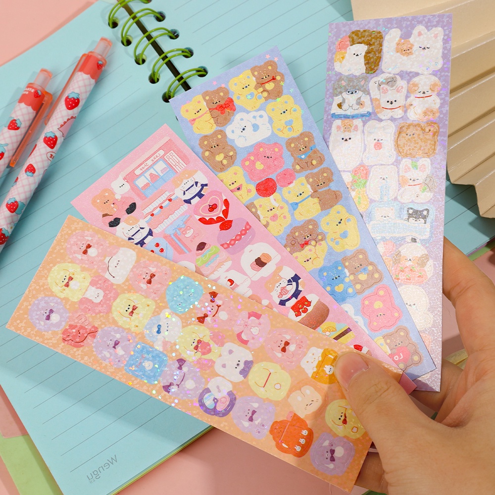 [Grosir] Kartun Lucu Sanrio Stiker Tahan Air Buku Pegangan Goo Card Stiker DIY Scrapbooking Slit Stiker Ins Angin Huruf Inggris Stiker