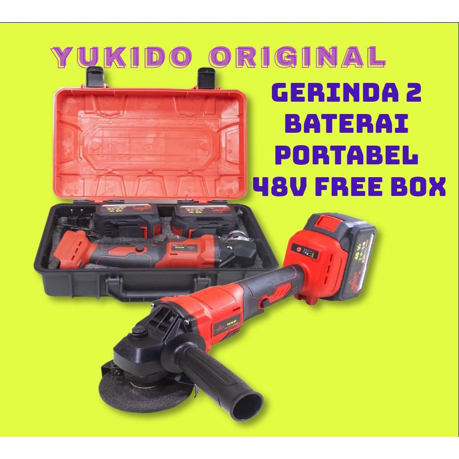 48V Cordless angle grinder mesin gerinda baterai 4 inch YUKIDO PORTABLE GERINDA