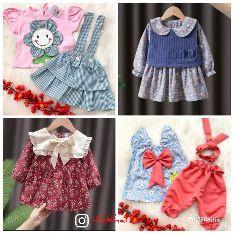 Baju Anak  Bayi Perempuan Dress anak bayi perempuan Baju Setelan keren