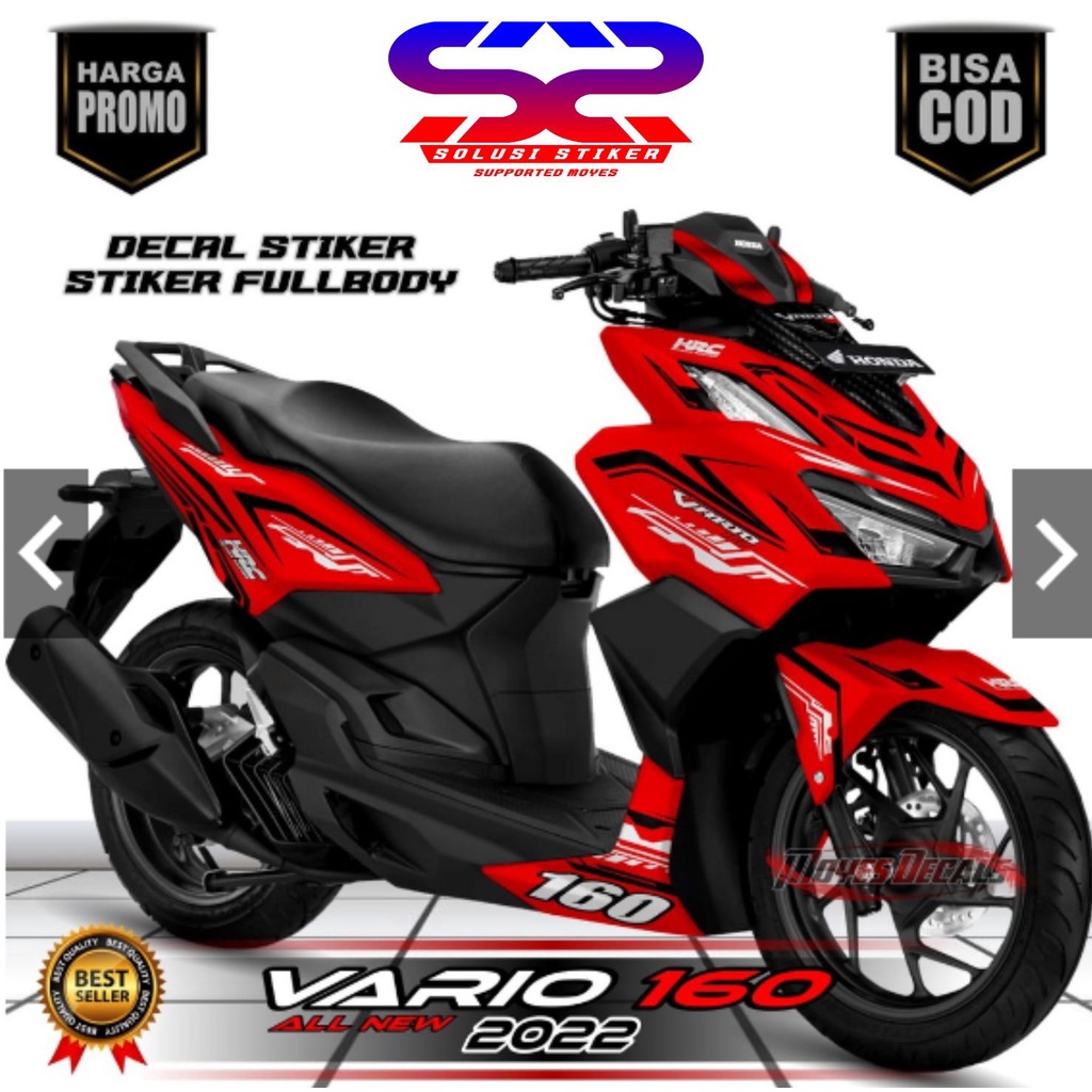 TERBARU Decal Sticker Honda Vario 160 MotifMerah Fullbody