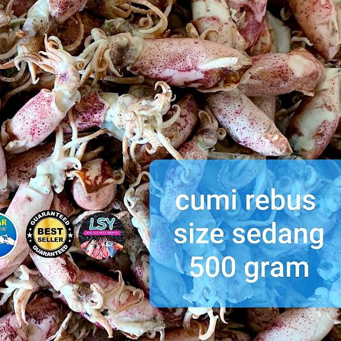 

♝ ikan asin Cumi rebus/ sotong rebus size sedang 500gr ☛