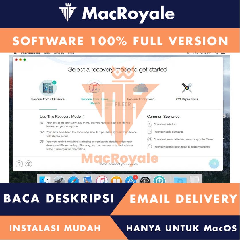 [MacOS] PhoneRescue for iOS Full Version Lifetime Full Garansi - Alat pemulihan data untuk perangkat iOS