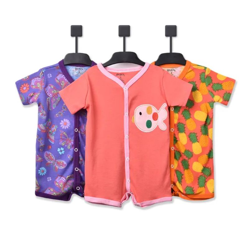 Romper Pendek Bayi - Sleepsuit Bayi Baby Girl isi 3pc P011