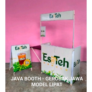 Booth Portable Kayu Jumbo Model Lipat Bonus Rak Depan / Rak Display