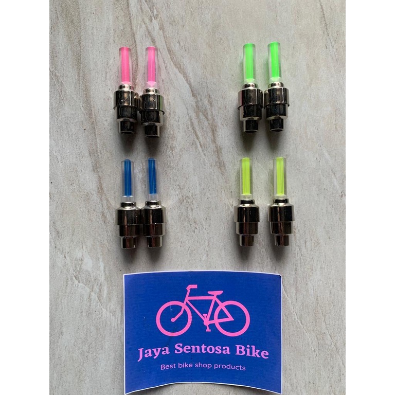 TERMURAH!!! Lampu Pentil Sepeda/Tutup Pentil LED / Variasi Warna Per 2 Pcs / Realpict