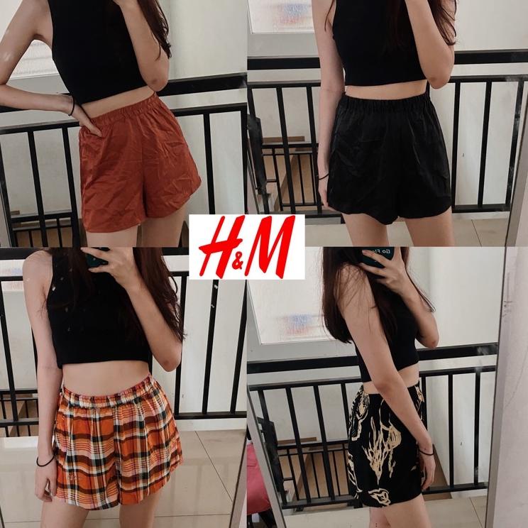 ☆ H&M MONKI Lounge Satin Viscose Shorts Hnm Short Pants Home Celana Pendek Tidur Celpen Rayon Hotpan
