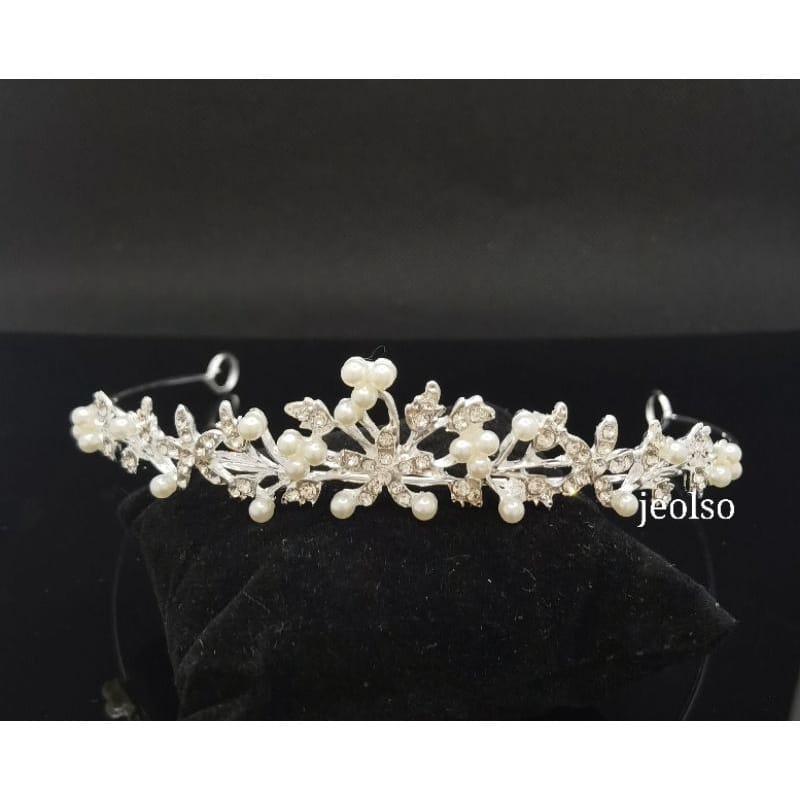 Summer Mutiara Crystal Wedding Bridal - Mahkota Mini Elegan - Perhiasan Aaksesoris Pengantin