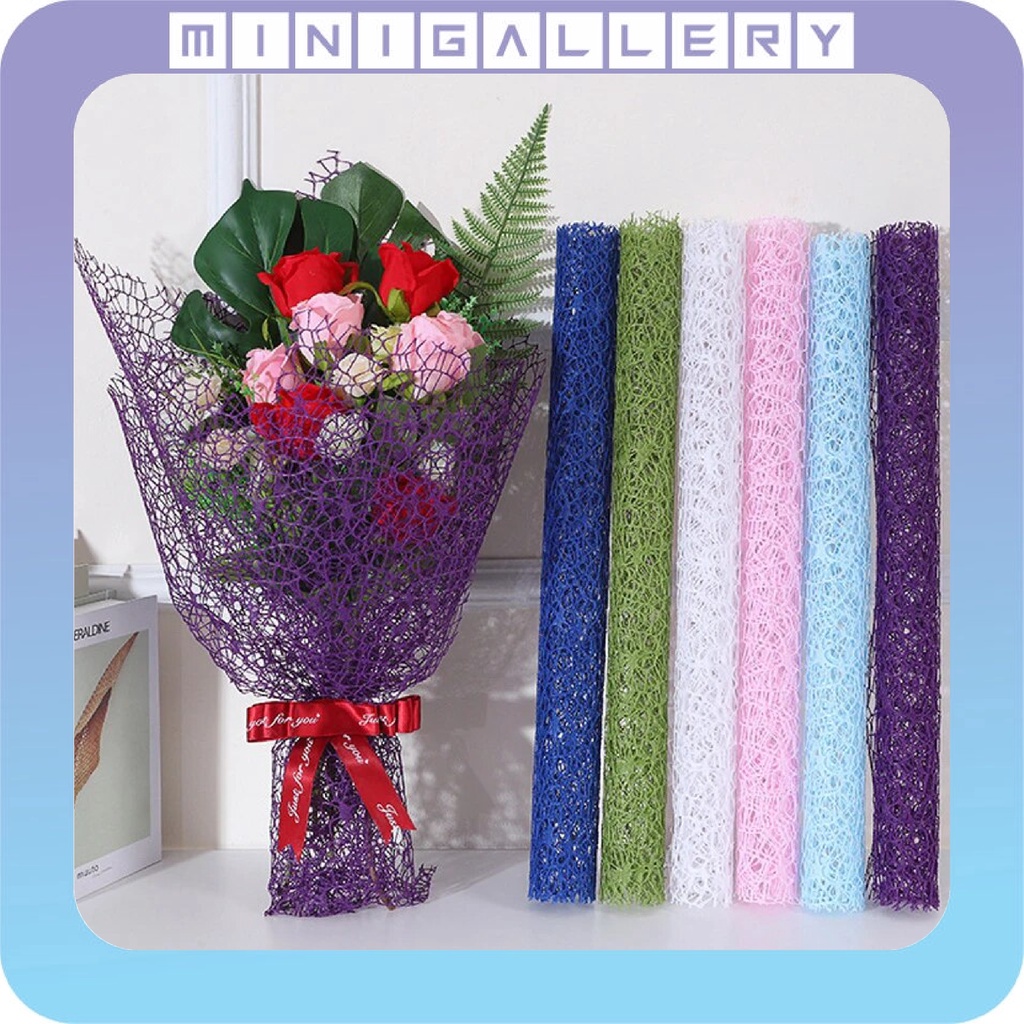 

Korean Jaring Net Roll Flower Wrapping Buket Bouquet Mesh Circle Bunga Pesta Party Hias Dekor R10