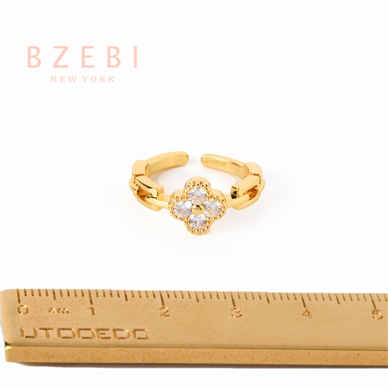 Bzebi Cincin Emas Berlian 18k, Cincin Terbuka Ajustable, Anti Karat, Gaya Korea, Aksesoris Fashion Wanita, Aksesoris Sehari-Hari, Perhiasan Premium, Hadiah Ulang Tahun Dengan Box 1087r