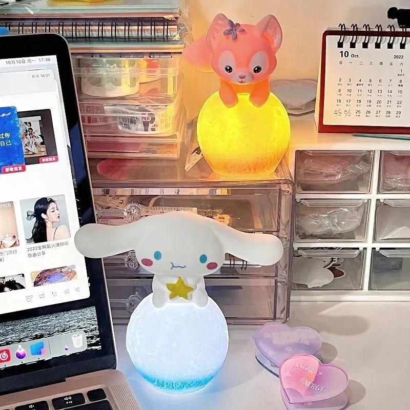 Lampu Malam Tenaga Baterai Bentuk Hewan Kartun Lucu/Lampu Tidur Hias Fairy Tale Lamp/Kamar Anak Model Karakter Anime Lampu Mainan