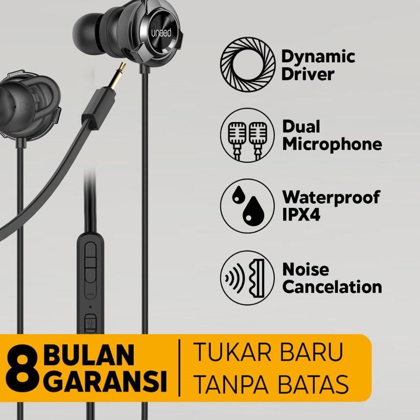 ⅍ UNEED In-Ear Gaming Earphone with Dual Microphone Wired - UEP131N ❋