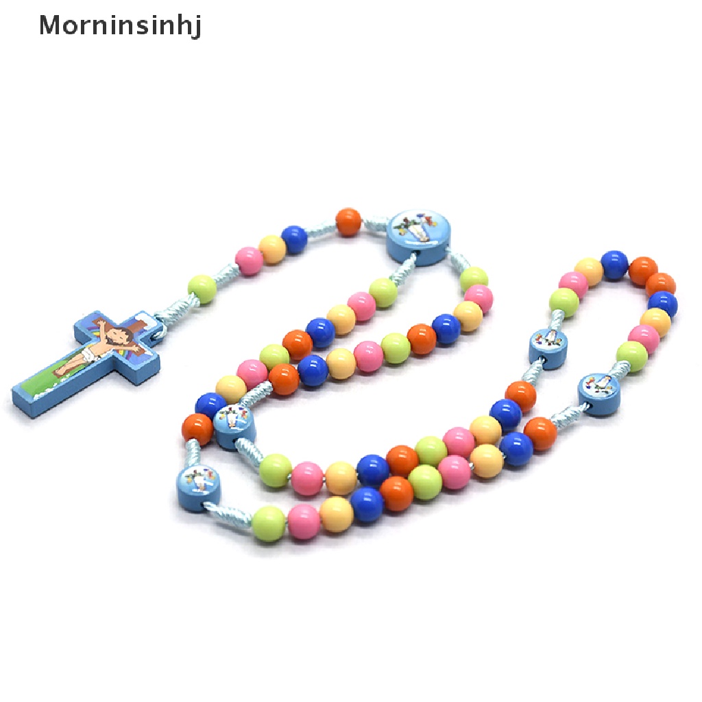 Mornin Kartun Liontin Salib Kalung Anak Rosario Beads Perhiasan Religi Katolik id