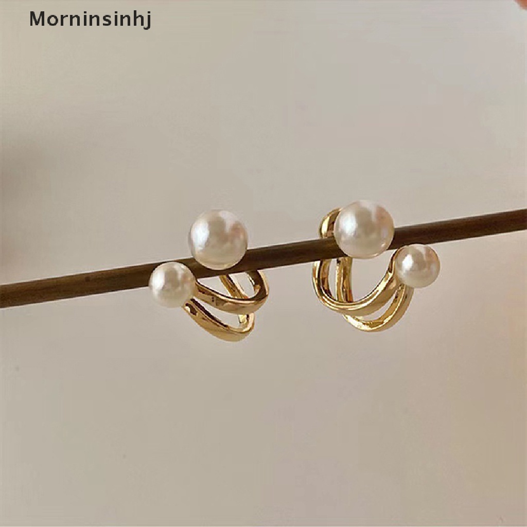 Mornin 2021anting Mutiara Korea Untuk Wanita Fashion Simple Pearl Stud Ear Clip id