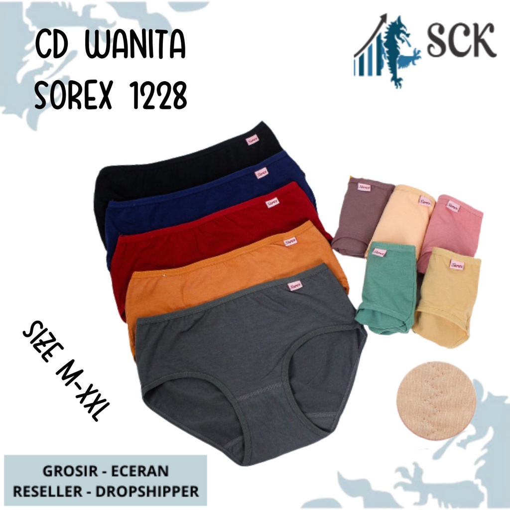 Celana Dalam Wanita SOREX 1228 / CD Bahan Katun Extra Lembut  / Pakaian Dalam Wanita - sckmenwear GROSIR