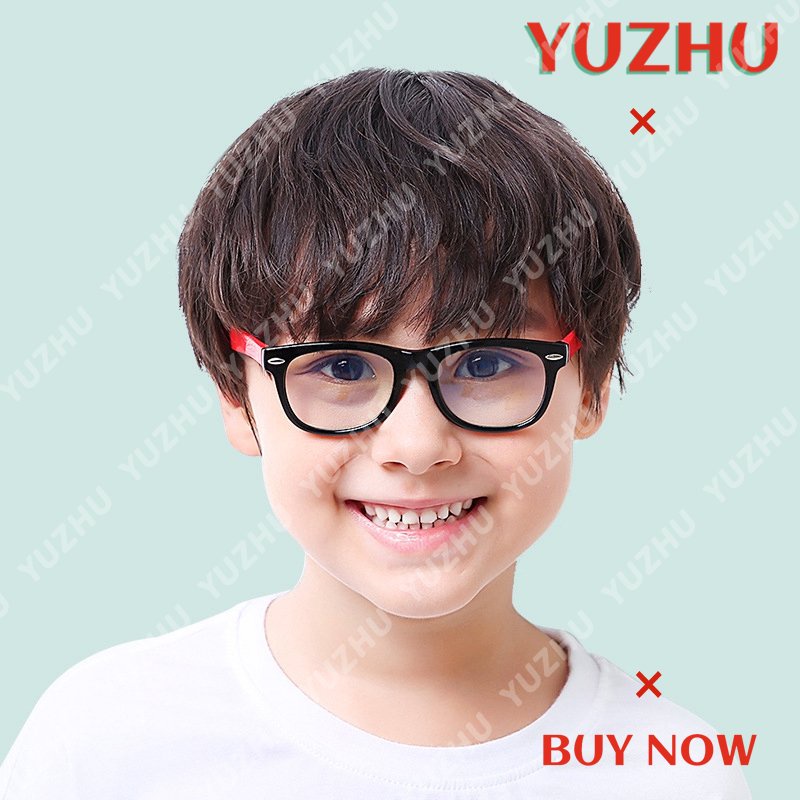 (YUZHU) Kacamata Bulat Warna Permen Fashion Korea Untuk Anak-Anak Fleksibel Silikon Anti Blue Light Eyeglasses