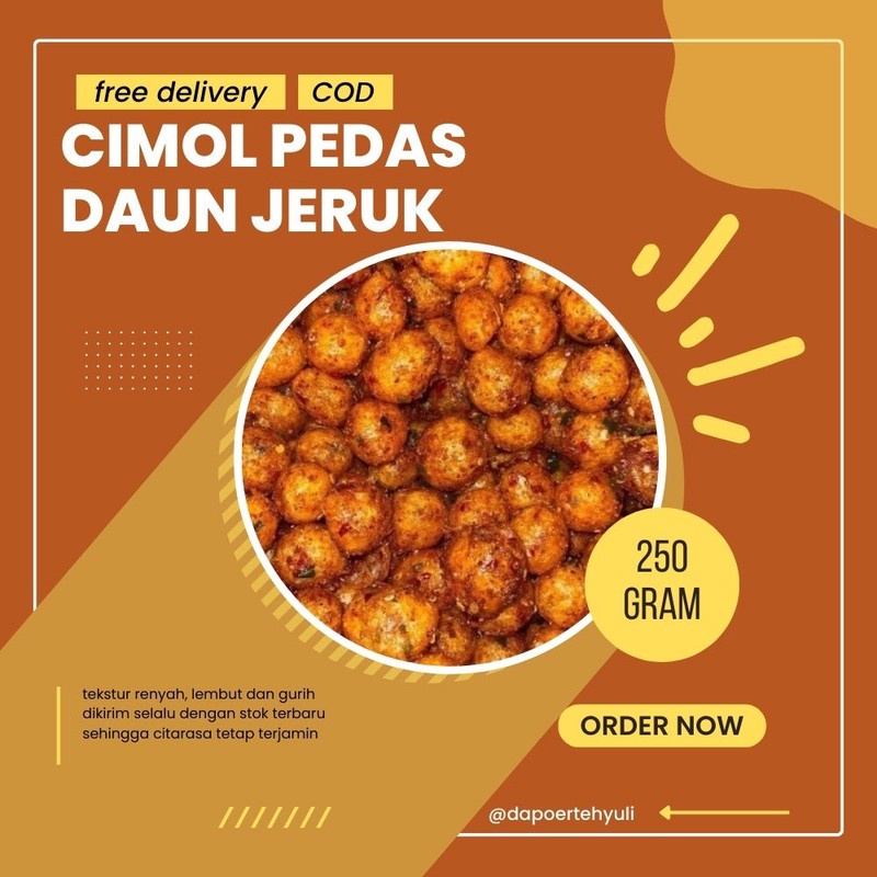 

Cimol Pedas Daun Jeruk DTY | Snack Kiloan | Snack Murah - 250 Gram