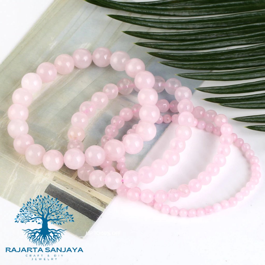 Gelang Batu Natural Rose Pink Quartz - Bracelet Stone