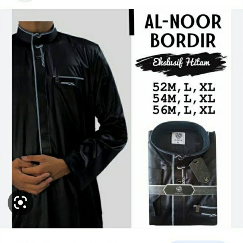 GAMIS / JUBAH AL NOOR BORDIR EKSKLUSIF KHUSUS HITAM
