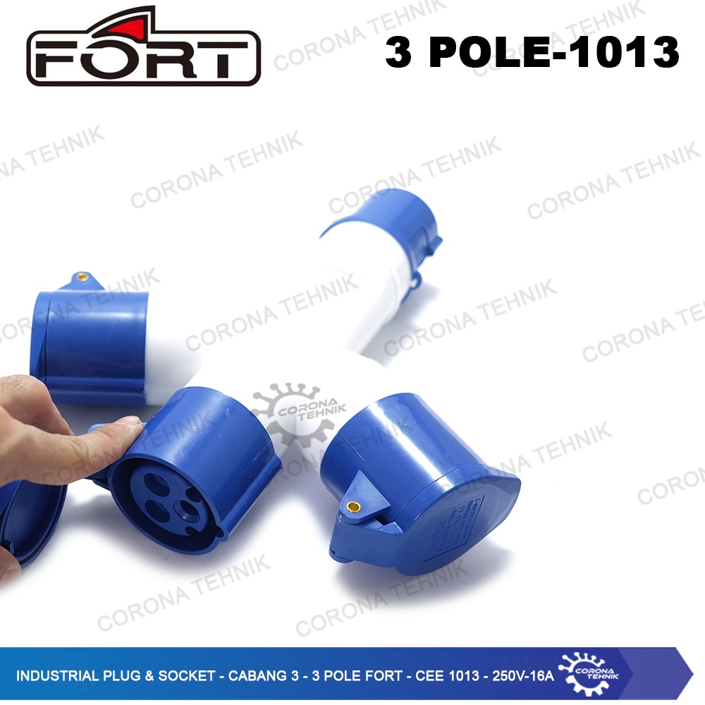 FORT - CEE-1013 - 250V - Industrial Plug &amp; Socket - Cabang 3 - 3 Pole