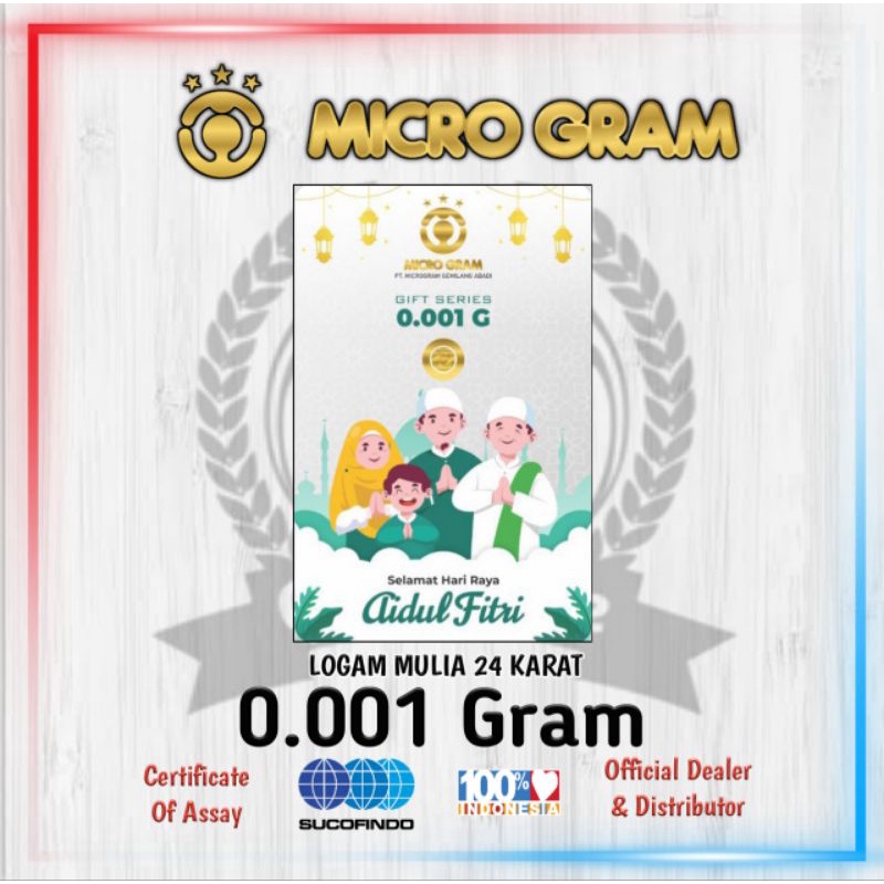 BABYGOLD Edisi IDUL FITRI 0.001 Gram Emas Mini Logam Mulia 24 Karat ( Gratis Amplop Idul Fitri )