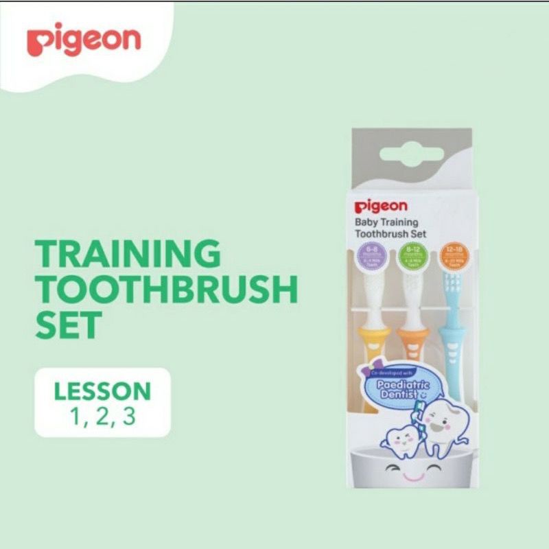 PIGEON Baby Training Tooth Brush Toothbrush Set Lesson 123