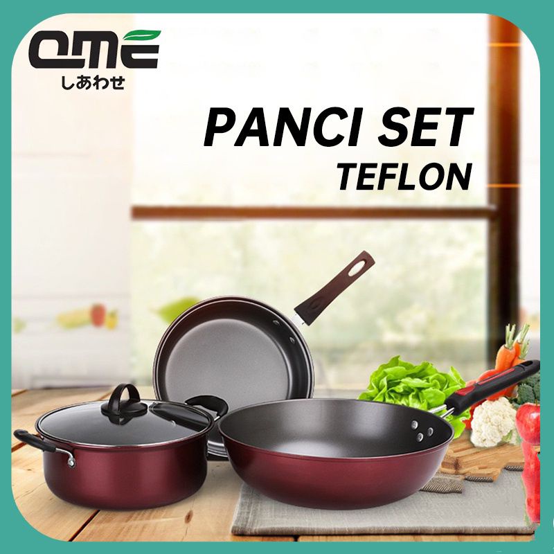 Panci set , GSF 2630 , QME 2432 wajan , wok, enamel , saucepan tutup kaca