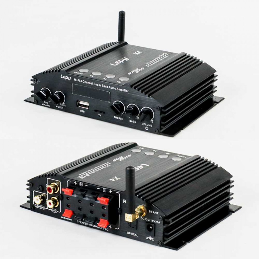 Audio Amplifier Bluetooth USB TF Card  HiFi Sound Booster with Remote