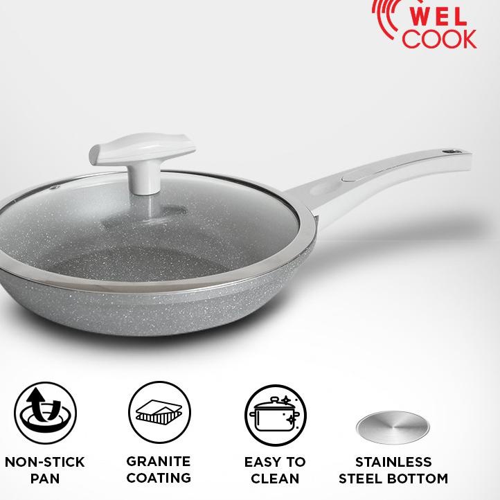 ☺ Welcook Panci Frypan Granite - 24 cm ○
