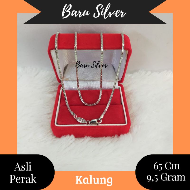 Kalung Itali Santa 9,5 Gram, Sepuh Emas Putih, Perak 925