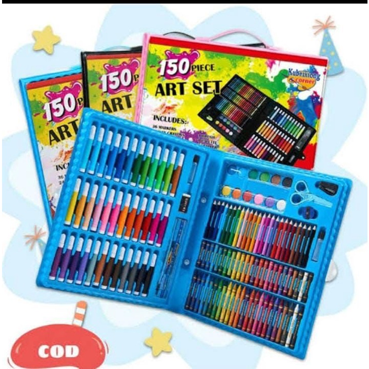 

pensil warna Anak Set Koper 150 in 1 Crayon Full Alat Melukis Mewarnai Set KIDS LAND