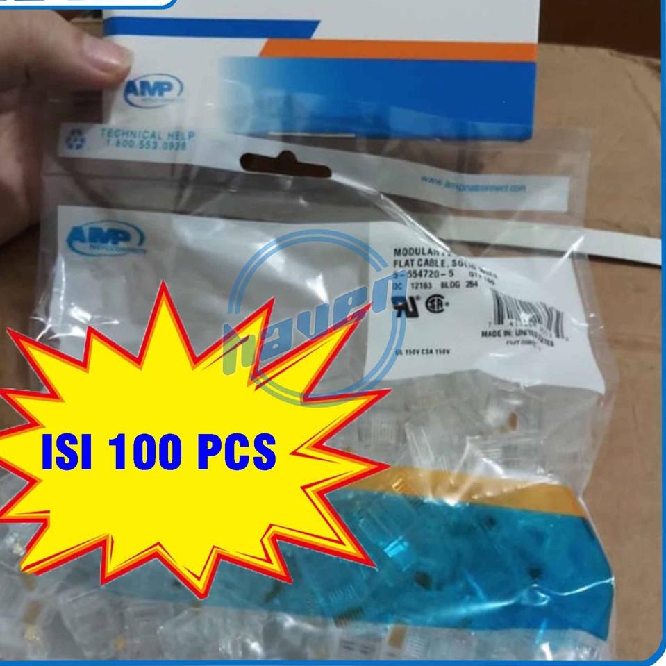 ♝ Rj45 Cat6 Konektor Rj45 Cat6 AMP Konektor LAN Cat6 AMP Connector Rj45 Cat6 AMP LAN Konektor ⅍
