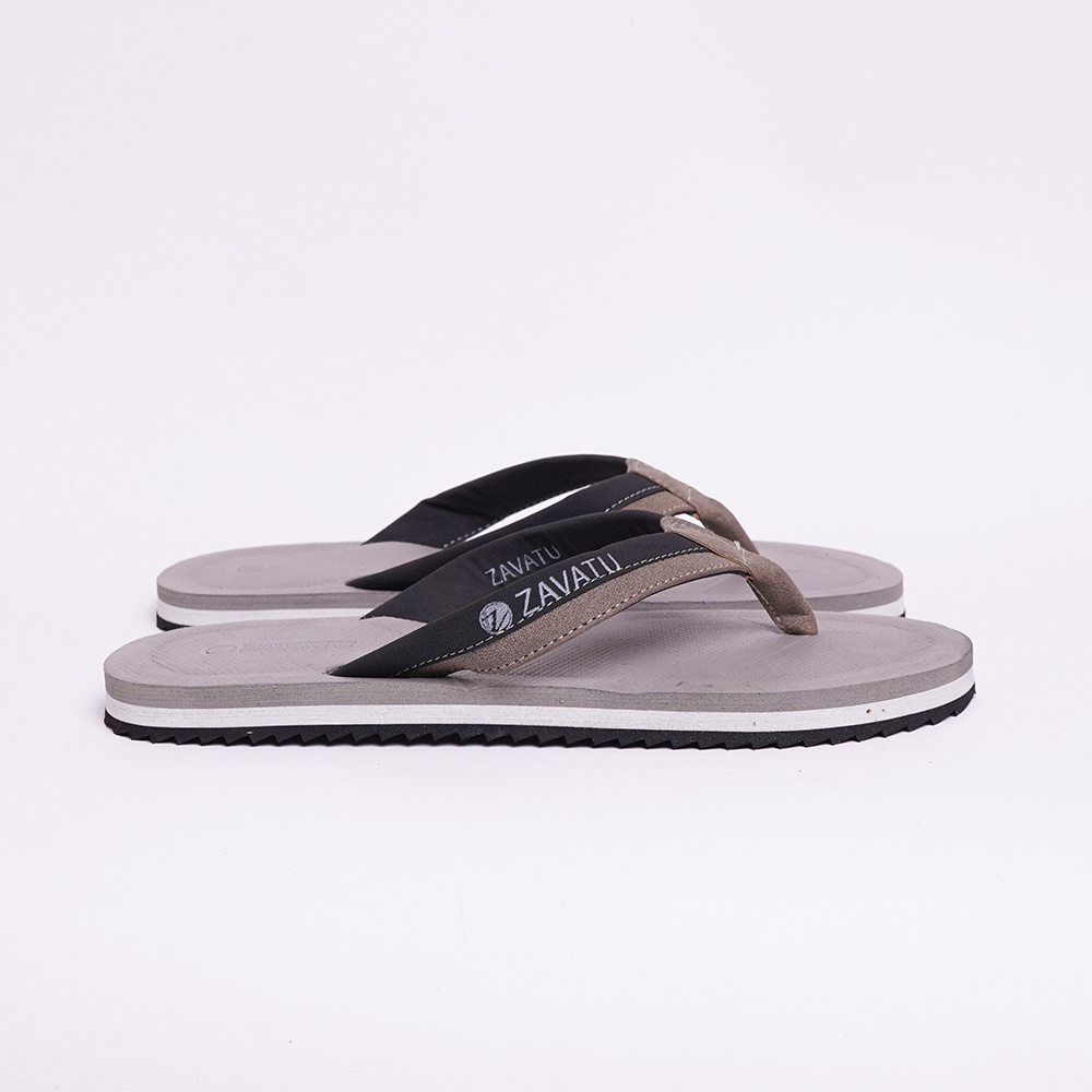 RONA sandal pria warna hitam bahan kulit sintesis ukuran big size 44 45 46 47 48 49 sandal jepit pri
