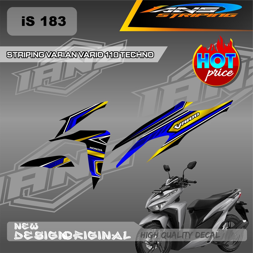 NEW STIKER  MOTOR DECAL STRIPING LIST VARIO TECHNO 110 OLD / HONDA VARIO TECHNO 110 MENGGUNKAN BAHAN BERKUALITAS /  TIDAK MUDAH PUDAR / DECAL KERETA VARIO TECHNO  IS183