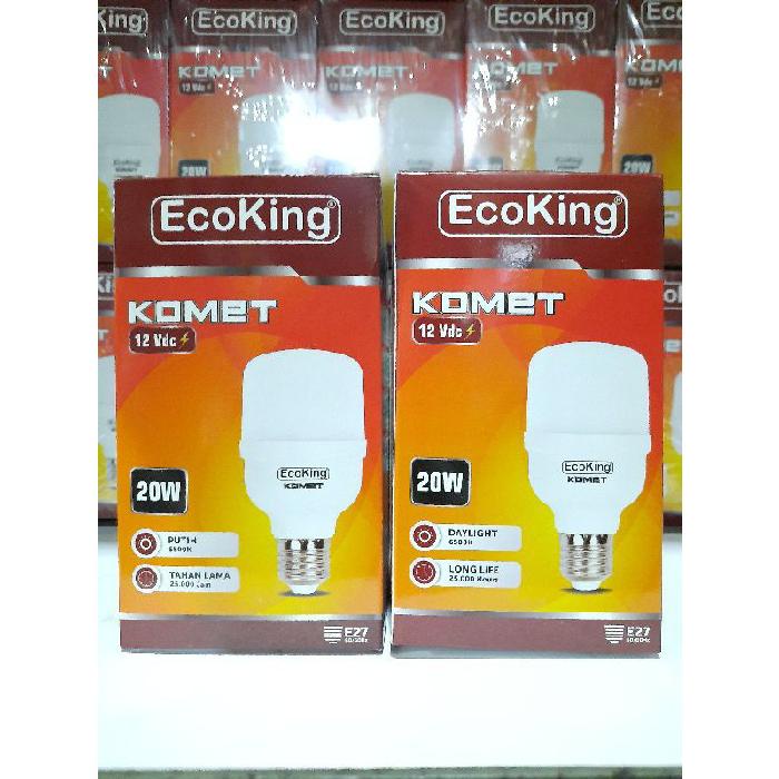 Lampu Bohlam LED DC 12V 10W - 20W Ecoking Komet / JUMBO / TABUNG AKI