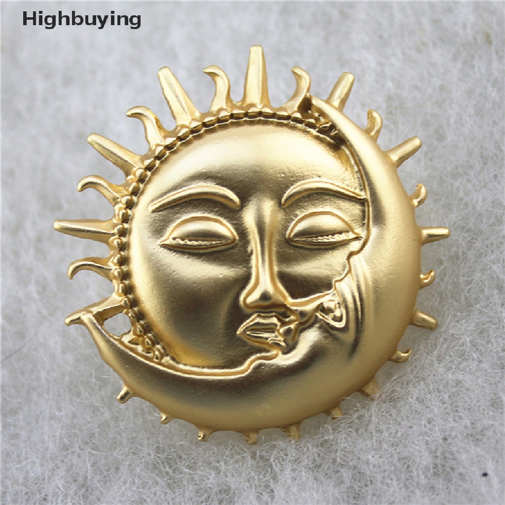 Hbid Sun Kiss Moon Bros Wanita Unisex Planet Lucu Kekasih Kantor Pesta Bros Pin Glory