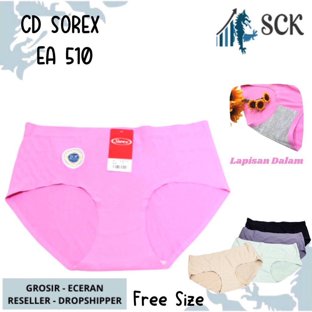 CD SOREX Ea 510 Polos / Celana Dalam Seamless Tanpa Jahitan Tanpa Nyeplak / Pakaian Dalam Wanita - sckmenwear GROSIR