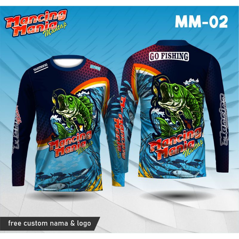 Jersey mancing Angler / Jersey mancing lengan pendek/panjang free Costum nama dan logo