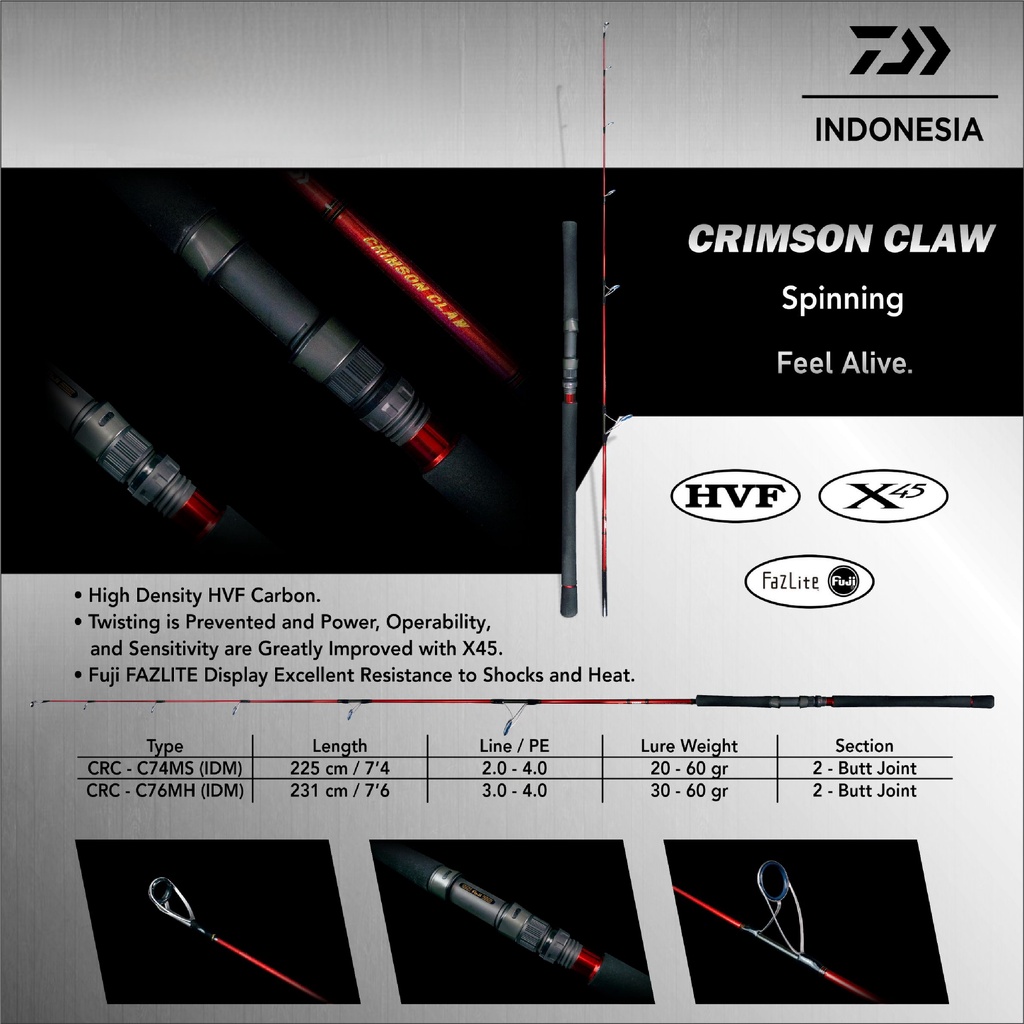 Rod / Joran Popping Daiwa Crimson Claw
